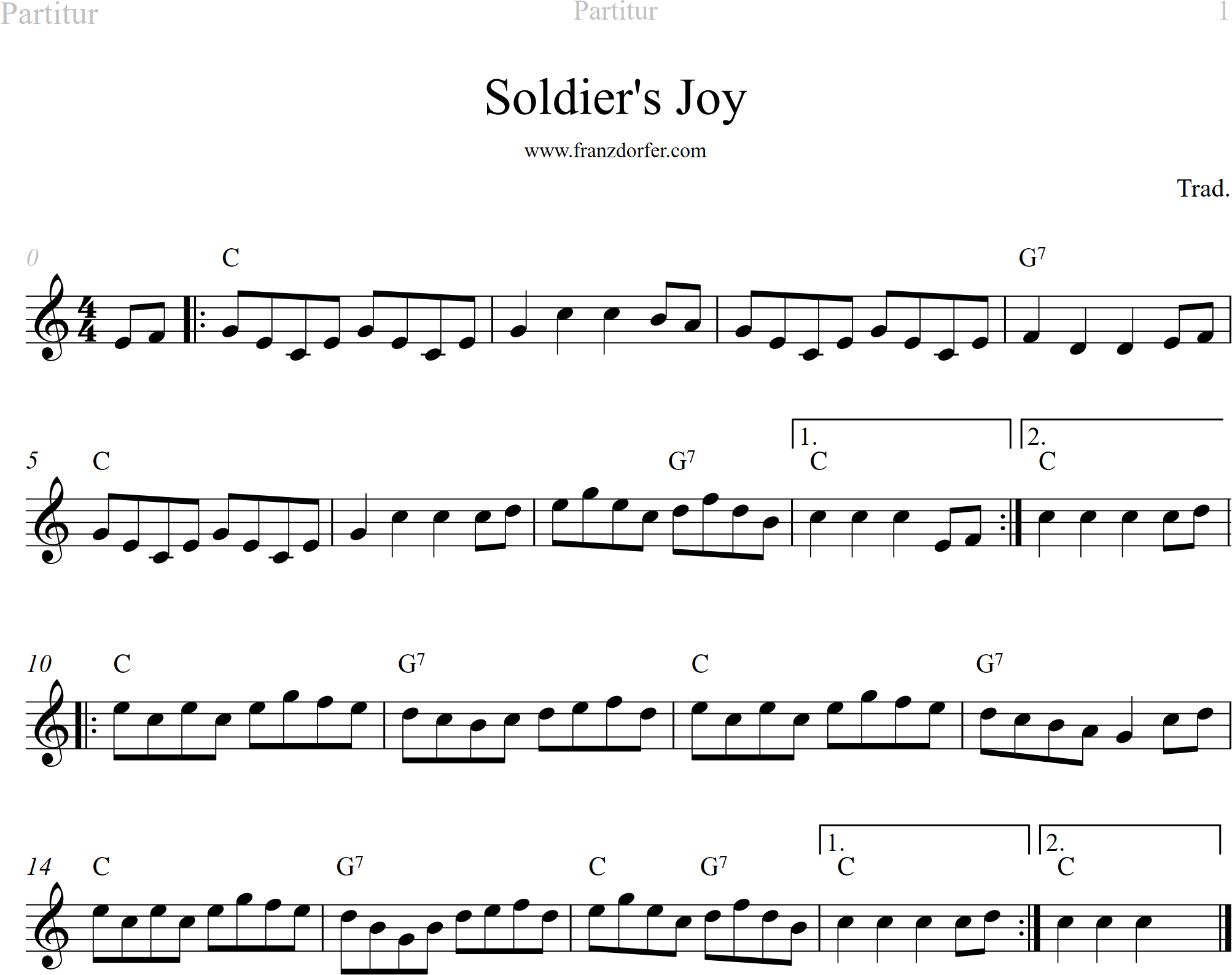 leadsheet, C-Major, Soldier's